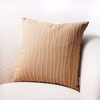 Boutique Blanche cotton cushion with thread embroidery 45*45*15cm, brown