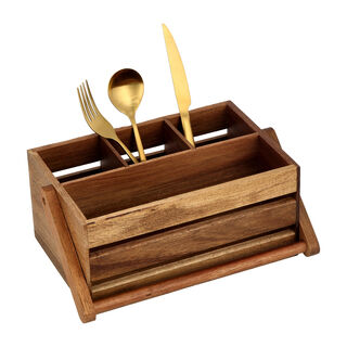 Acacia Wood Utensils Holder
