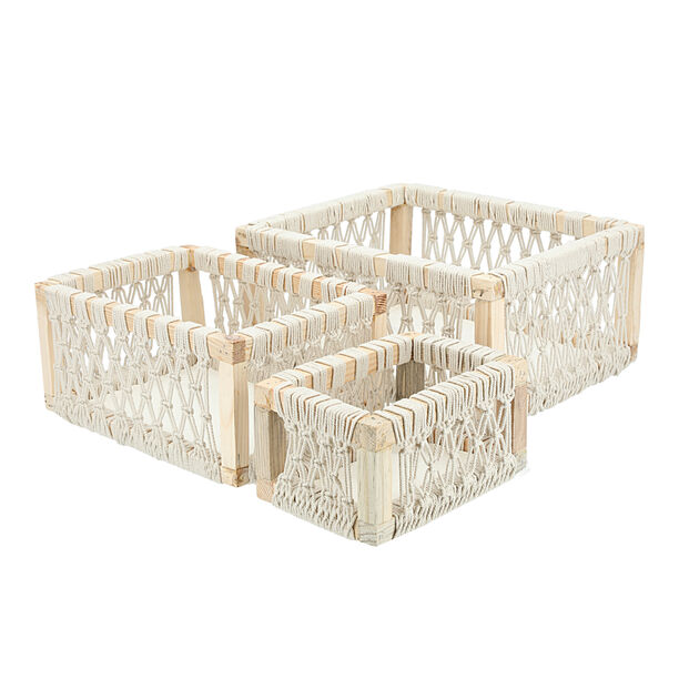 Homez macrame storage basket 35*28*14 cm image number 0