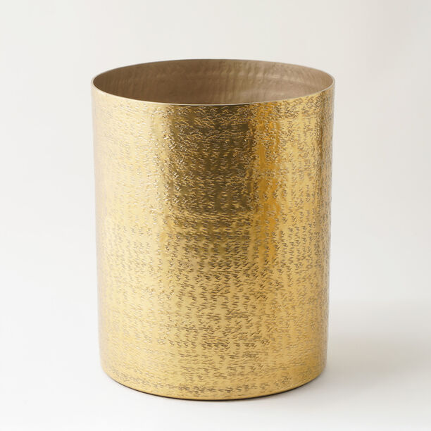 Homez aluminium waste basket, gold 20*20*24 cm image number 1