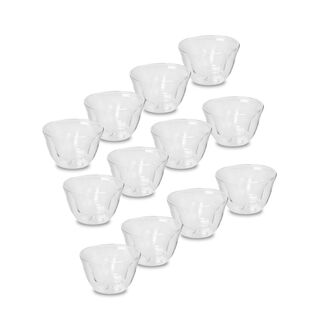 Glass Double Coffee Cup Set, 12 Cups Size
