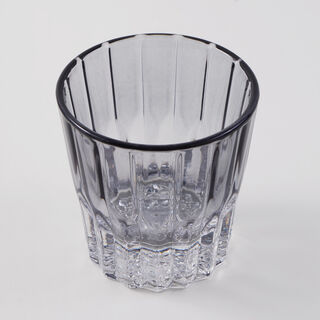 لا ميسا طقم كؤوس 4 قطع تامبلر منقوشة زجاجية، رمادي 8.5*8.5*8.7سم