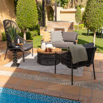 4 Piece Rope Sofa Set With Relax Chair And Round Coffe Table image number 0
