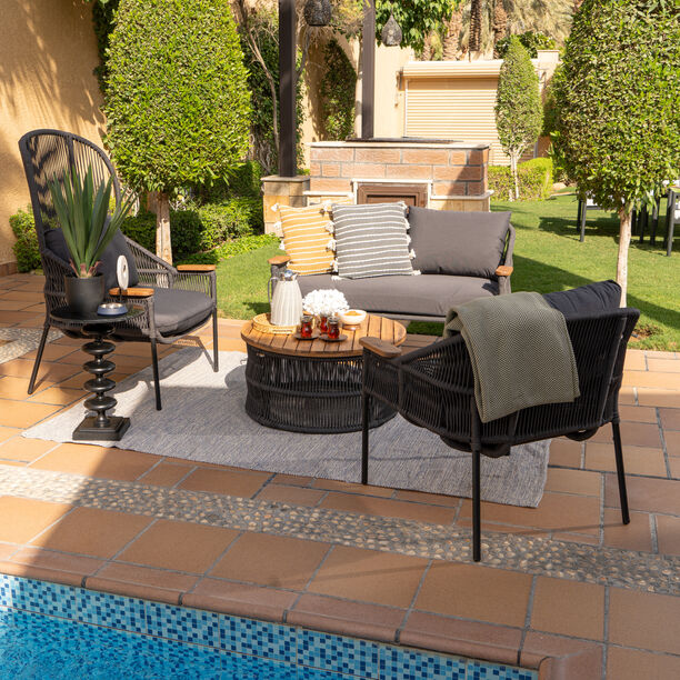 4 Piece Rope Sofa Set With Relax Chair And Round Coffe Table image number 0