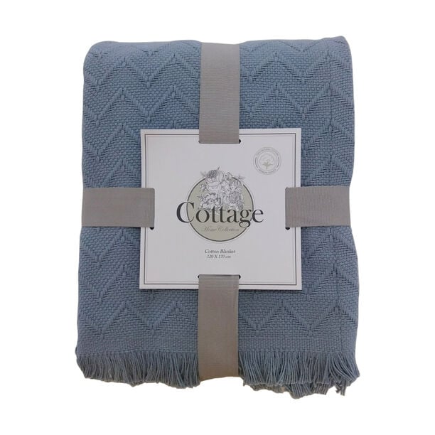 Cottage Cotton Blanket King Daily Indigo image number 0