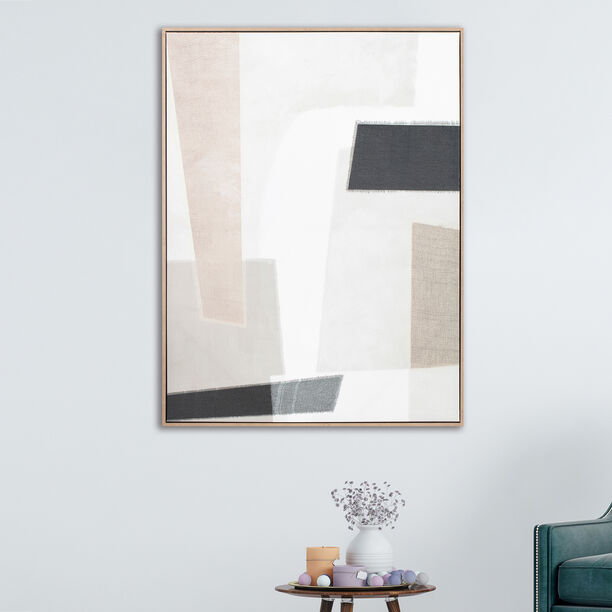Homez square design canvas wall art in a wooden frame 76* 100*4.5cm image number 1
