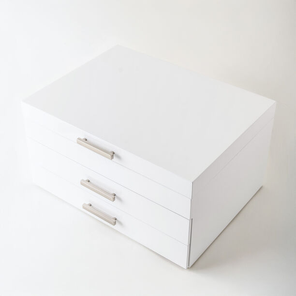 Homez 3 layer wooden jewelry box 36.5*27.5*19.5cm, white image number 1