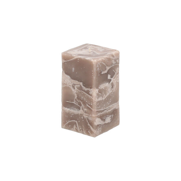 Marble Square Candle 8*8*15 cm Milky Brown image number 1