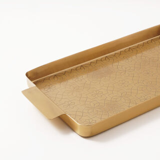 دلتي صينية تقديم معدن 47*21*3سم، ذهبي