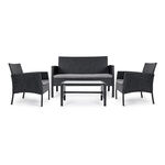Patio Set Of 4 Natural Rattan Black image number 1