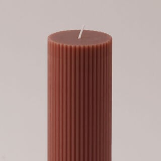 Homez Line Soya Wax Candle, Brown 7*7*20 Cm
