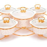 5 Pcs Round Food Warmer With Stand image number 1