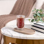 Dallaty beige glass and porcelain tea cups set 12 pcs image number 0