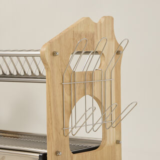 Alberto Dish Rack 2 Layer Stainless Steel With Wood 