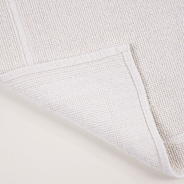 Boutique Blanche White Loop Jacquard 100% Cotton Bathmat, 60*90Cm image number 4
