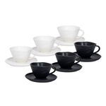 La Mesa 6 Pieces Porcelain English Coffee Cups Real Slate Black And Wihte image number 0