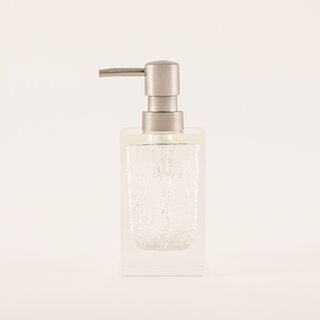 Homez Clear and Brushed Bronze High Clear Polyresin Lotion Dispenser, 7.5*7.5*17.2 Cm