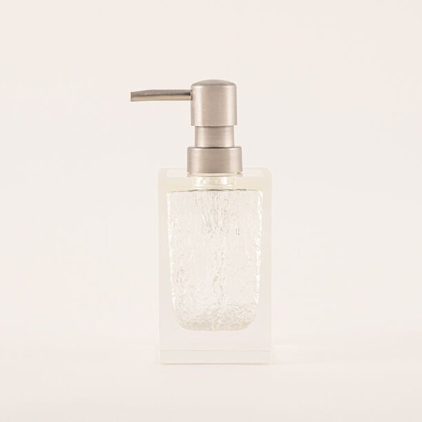 Homez Clear and Brushed Bronze High Clear Polyresin Lotion Dispenser, 7.5*7.5*17.2 Cm image number 0