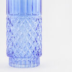 "Homez navy diamond pattern glass vase 15*15*34.3 cm image number 3