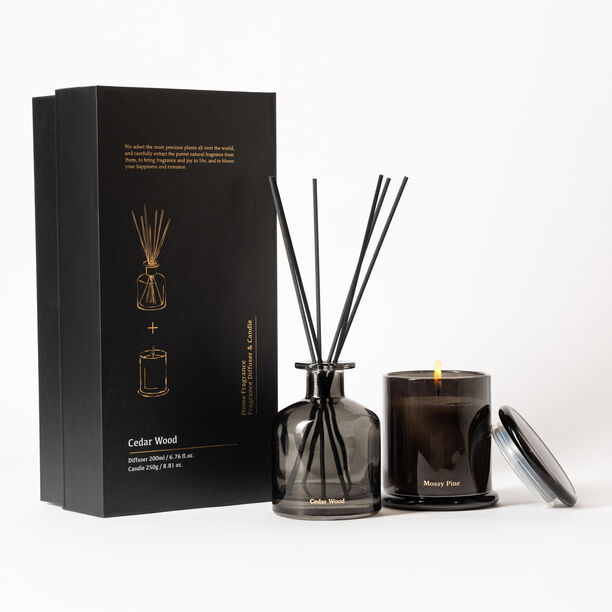 طقم معطر 200 مل و شمعة 250 جرام في علبة هدية image number 0