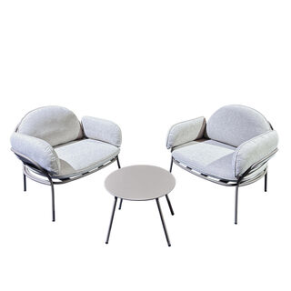 Homez steel balcony sofa set of 3pcs, grey