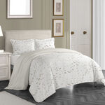 Cottage off white leaf print comforter set queen size with 3 pieces image number 0