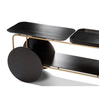 هومز لورنزو عربة تقديم، أسود مع ذهبي 170*80*50 سم