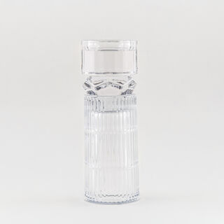 Homez candle holder glass clear 8.9*8.9*27.4 cm