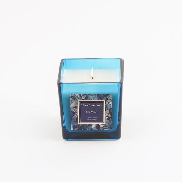 Homez scented glass candle iced violet, 220g image number 1