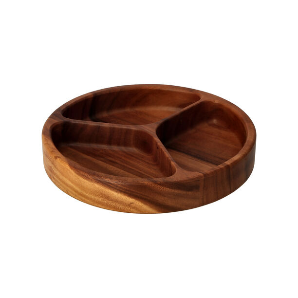 Solid Acacia Wood 3 Compartment Snack image number 0