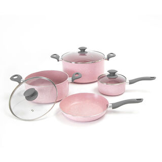 Alberto 7 Pieces Nonstick Cookware Set Pink 