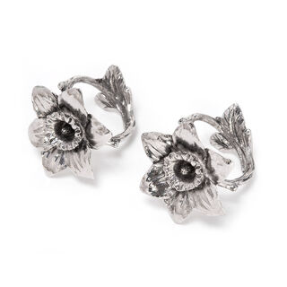 2 Pcs Alloy Napkin Ring Flower