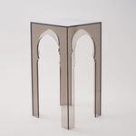 Qurtuba Homez Archways Acrylic Side Table Smoked Grey 30.5*30.5*61cm image number 0