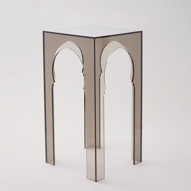 Qurtuba Homez Archways Acrylic Side Table Smoked Grey 30.5*30.5*61cm image number 0