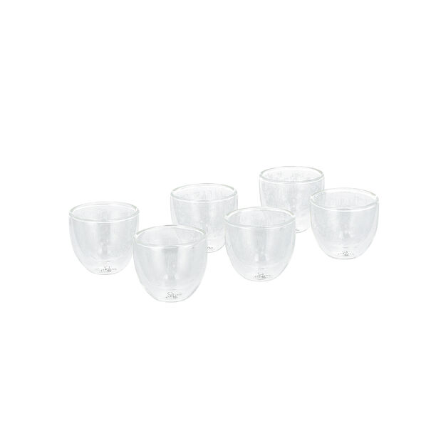 Dallaty white porcelain and glass Tea and coffee cups set 18 pcs image number 3