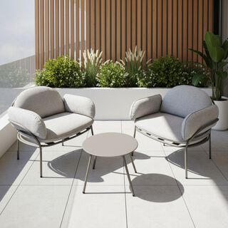 Homez steel balcony sofa set of 3pcs, grey