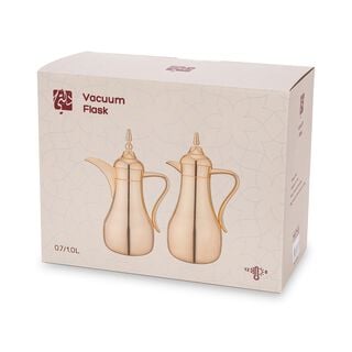  Dallety 2 Pieces Steel Vacuum Flask Set Gold