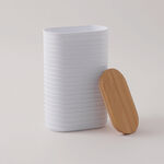 Alberto plastic plastic container with bamboo lid, white 13.8*8*21 image number 1