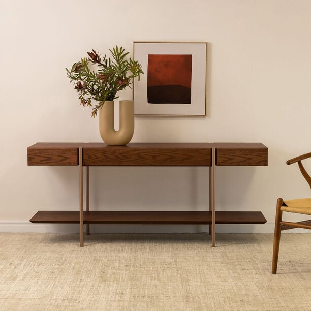 Homez da vinci console, walnut 150*50*75 cm image number 4
