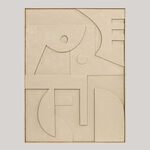 Homez wall art framed canvas wood, beige 90*120cm image number 0