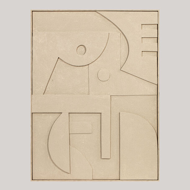 Homez wall art framed canvas wood, beige 90*120cm image number 0