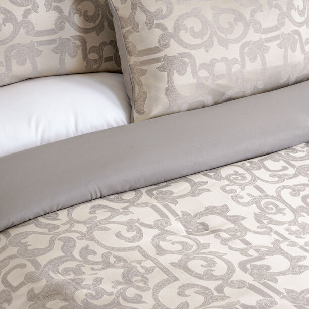 Cottage 3pcs damask grey super king comforter set 250*260cm image number 2