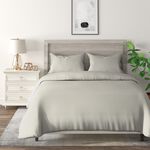 Cottage 3pcs cotton duvet cover 260*200cm 200 thread count grey image number 0