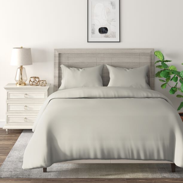 Cottage 3pcs cotton duvet cover 260*200cm 200 thread count grey image number 0