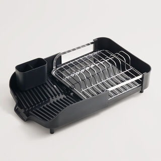 Alberto stainless steel expandable dish rack, black 35*32.4*10.5cm