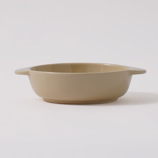 Alberto 6.8" ceramic roung baking pan 17.3*13.8*4cm, beige