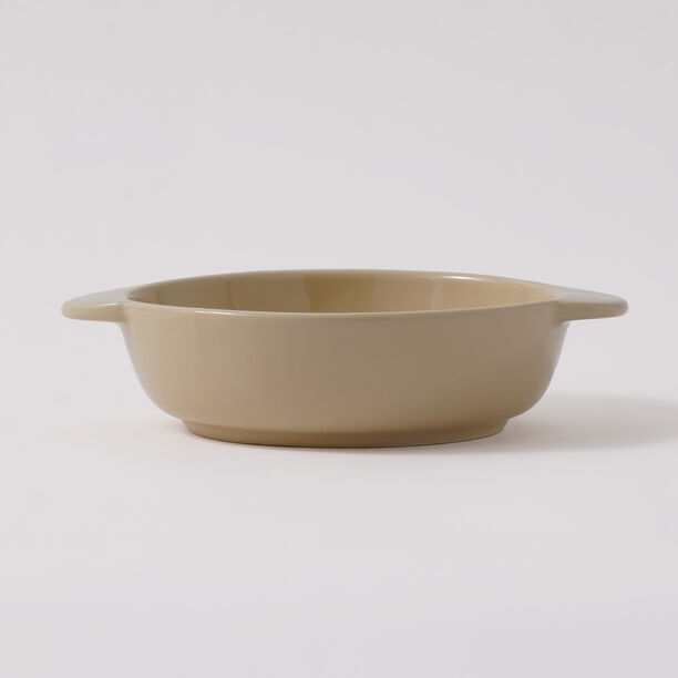 Alberto 6.8" ceramic roung baking pan 17.3*13.8*4cm, beige image number 1