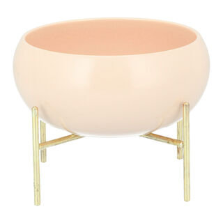 La Mesa 22Cm Salad Bowl Semi Matt Apricot W/Gold