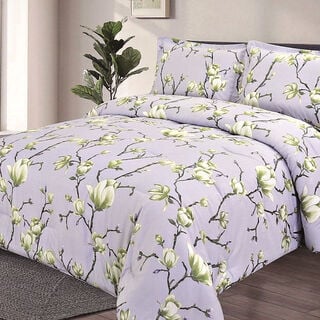 Cottage purple microfiber twin comforter set 4 pcs