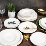 La Mesa Embossed White 18 Pieces Dinner Set Serve 4  image number 0